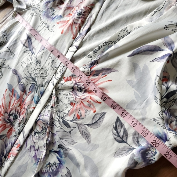 LE ROSE Women's Floral Satin Fleur Lace Trim Robe Small - Picture 14 of 16